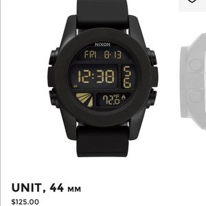 Black Nixon Rubber Nixon Watch The Unit 44MM